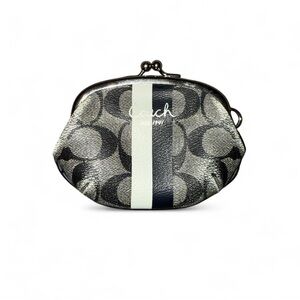 Coach black & grey coin purse